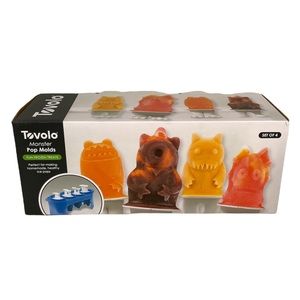 Tovolo Ice Pop Flexible Silicone Monster Freezer Molds, Set of 4